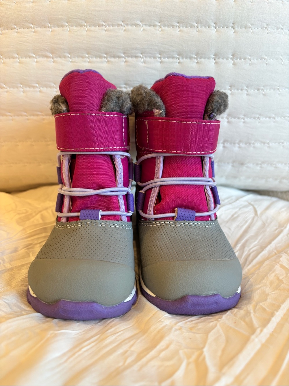 See Kai Run 6 Kids Pink and Purple Winter Boots